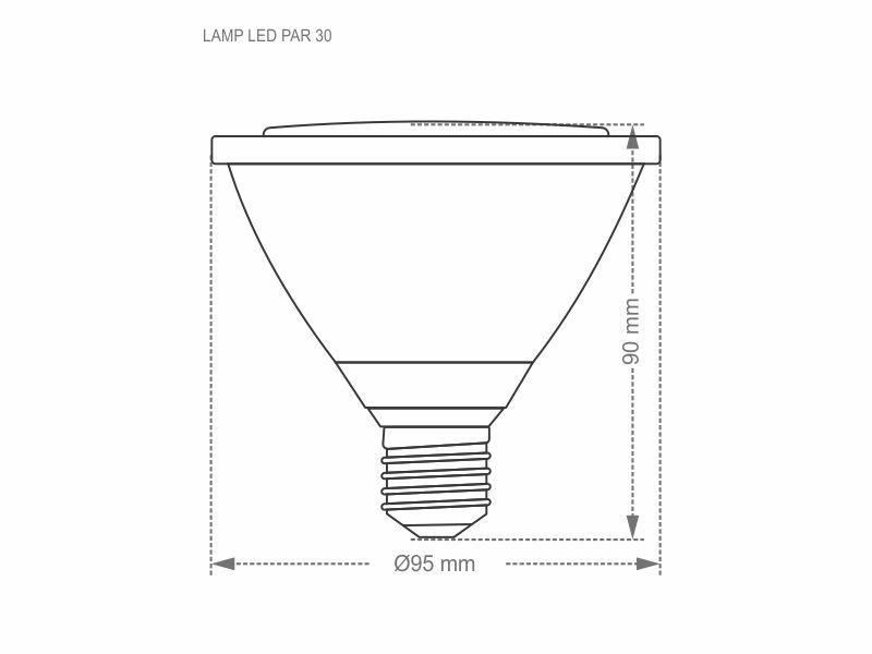 Imagem de Kit 6 Lâmpada LED PAR 30 11W 38º