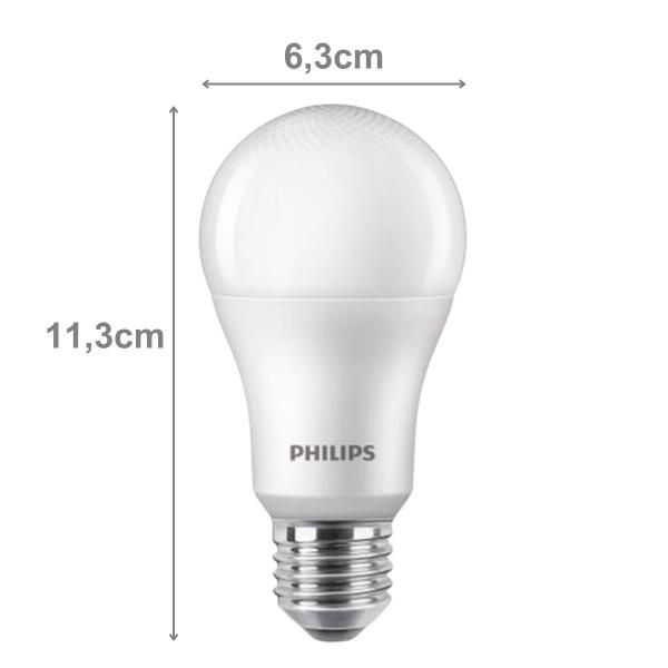 Imagem de Kit 6 Lâmpada Led Philips 11w Branco Quente 3000K E27 Equivale 75w Luz Amarela Bulbo Super Led Residencial Bivolt