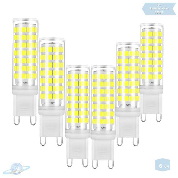 Imagem de Kit 6 Lâmpadas De Led Halopin G9 7W Branco Frio (6000K)