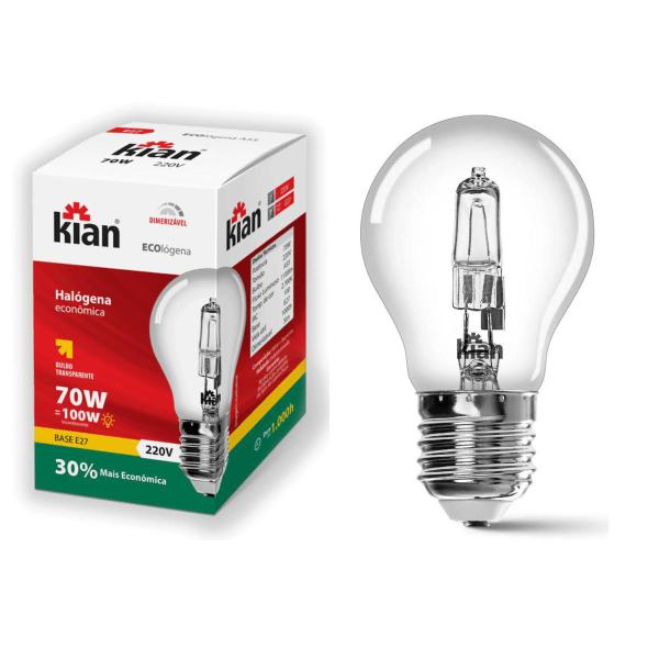 Imagem de Kit 6 Lâmpadas Halógena Incandescente Econômica 70W=100W E27