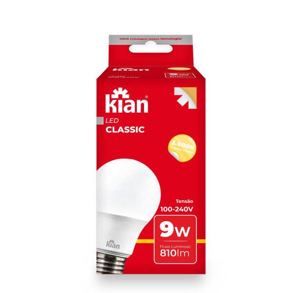 Imagem de Kit 6 Lâmpadas Led Bulbo 9w Bivolt Branco Quente E27 3000k