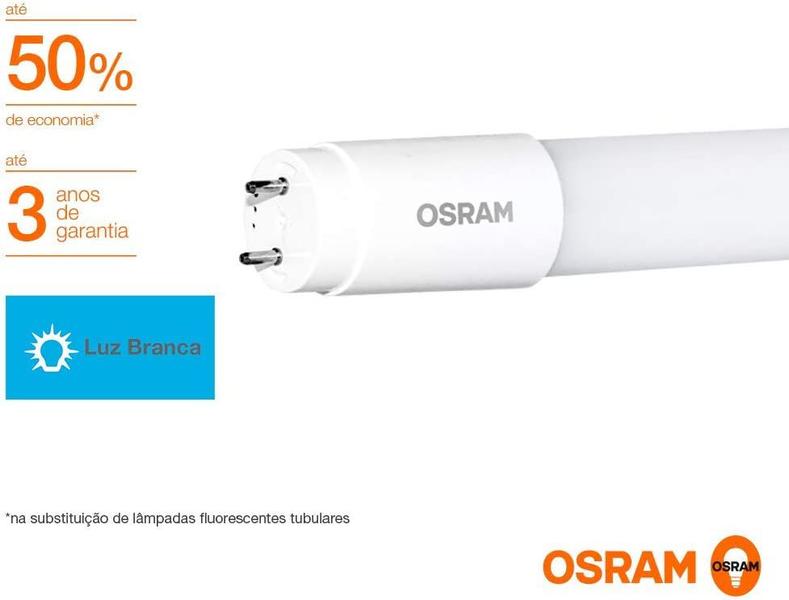 Imagem de Kit 6 Lâmpadas Led Tubular Osram 9w(Eq18)950L 5000k Luz Fria