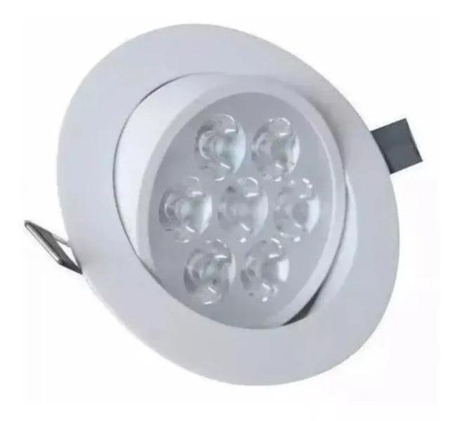 Imagem de Kit 6 lâmpadas Spot LED 7W embutir redonda bco quente Bivolt