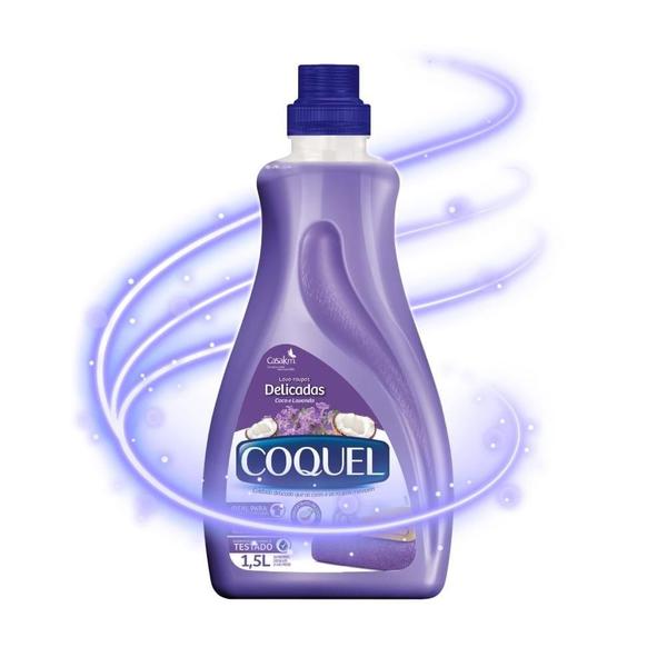 Imagem de Kit 6 Lava Roupa Liquido Coquel Lavanda 1,5L Sabão de Roupas