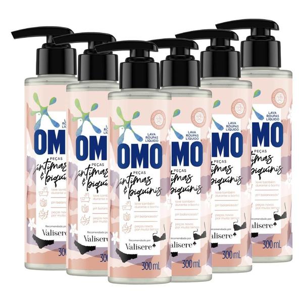 Kit 6 Lava Roupas Omo Líquido Roupas Íntimas & Biquínis 300ml Imagem de Kit 6 Lava Roupas Omo Líquido Roupas Íntimas & Biquínis 300ml