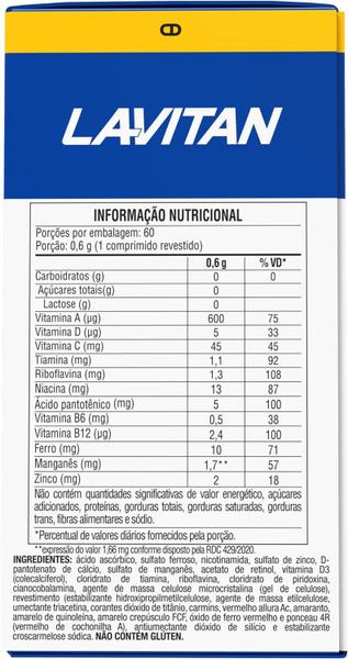 Imagem de Kit 6 Lavitan Az Original com 60 Comprimidos