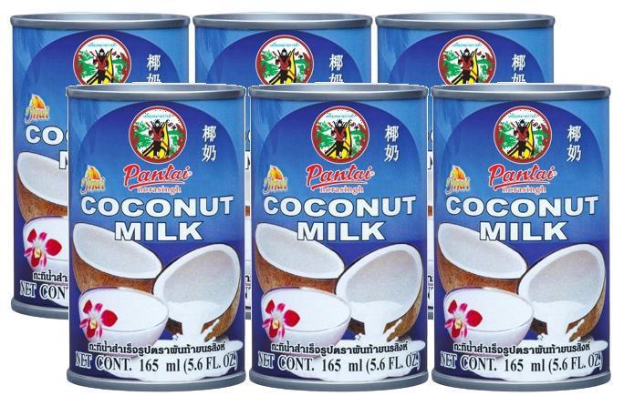 Imagem de kit 6 Leite De Coco Coconut Pantai Tailândia 400ml