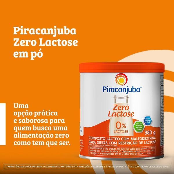 Imagem de Kit 6 Leite Zero Lactose 380g Piracanjuba Lata