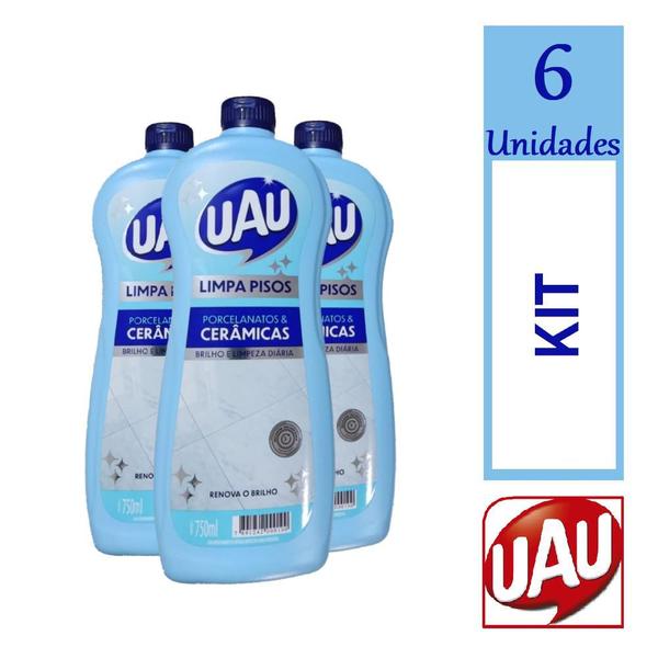 Imagem de Kit 6 Limpa Pisos Porcelanatos E Cerâmicas Uau 750ml