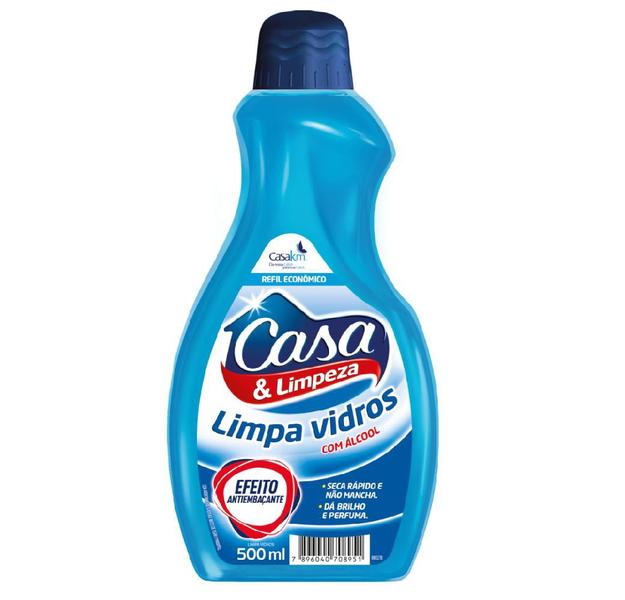 Kit 6 Limpa Vidros Refil Casa & Limpeza CasaKm 500ml Cada - Casa Km Imagem de Kit 6 Limpa Vidros Refil Casa & Limpeza CasaKm 500ml Cada