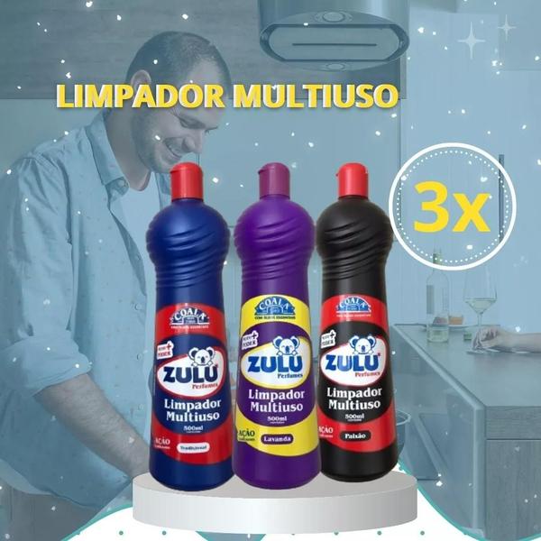 Imagem de Kit 6 Limpador Multiuso Com Óleos Essenciais 500ml Zulu