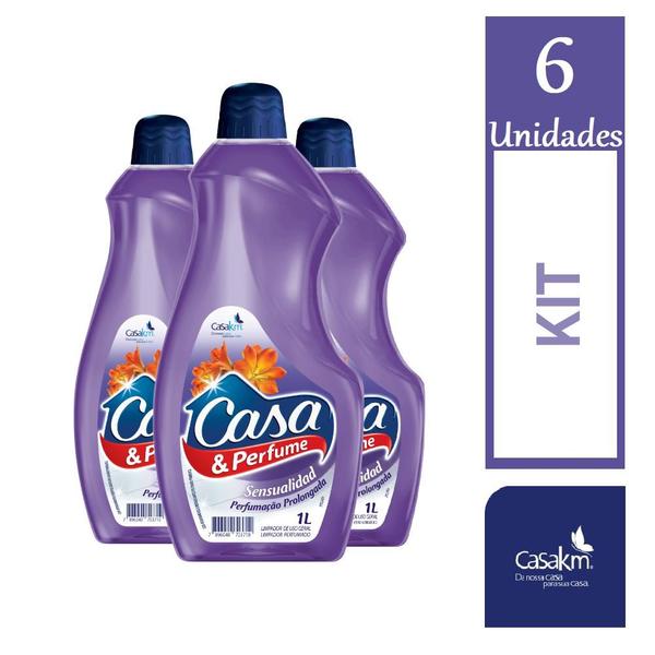 Kit 6 Limpador Sensualidad Casa e Perfume CasaKm 1L cada Imagem de Kit 6 Limpador Sensualidad Casa e Perfume CasaKm 1L cada