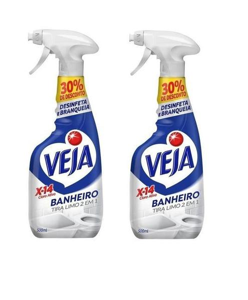 Imagem de Kit 6 Limpador Veja X-14 Cloro Ativo Tira Limo 2 em 1 500ml