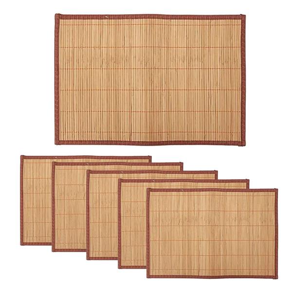 Imagem de Kit 6 Lugar Americano Bambu 30X45 Jantar Decoração