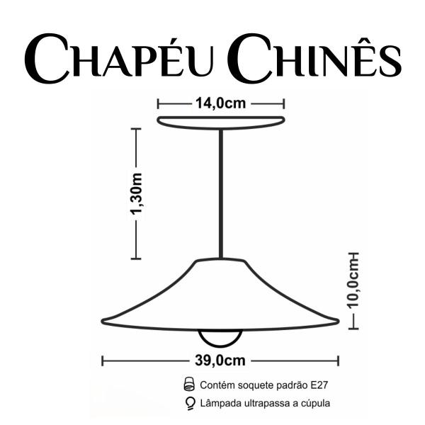 Kit 6 Luminária Pendente Chapéu Chinês Com Interior Amarelo Com Fiação 110/220v - Luminárias Navarro Imagem de Kit 6 Luminária Pendente Chapéu Chinês Com Interior Amarelo Com Fiação 110/220v