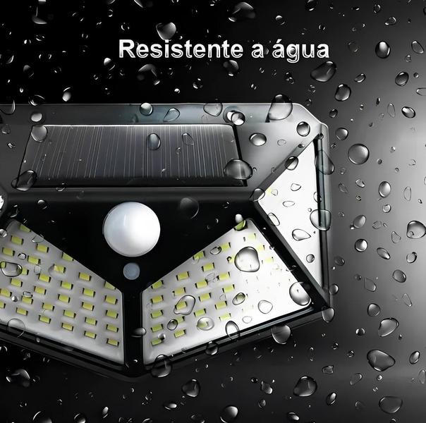 Imagem de Kit 6 Luminária Solar Sensor De Movimento 100 Leds Parede