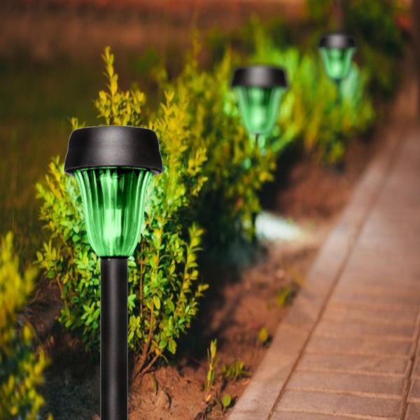 Imagem de Kit 6 Luminárias Ecoforce Balizador Solar à Prova D'água 18591 Jardim Led Verde