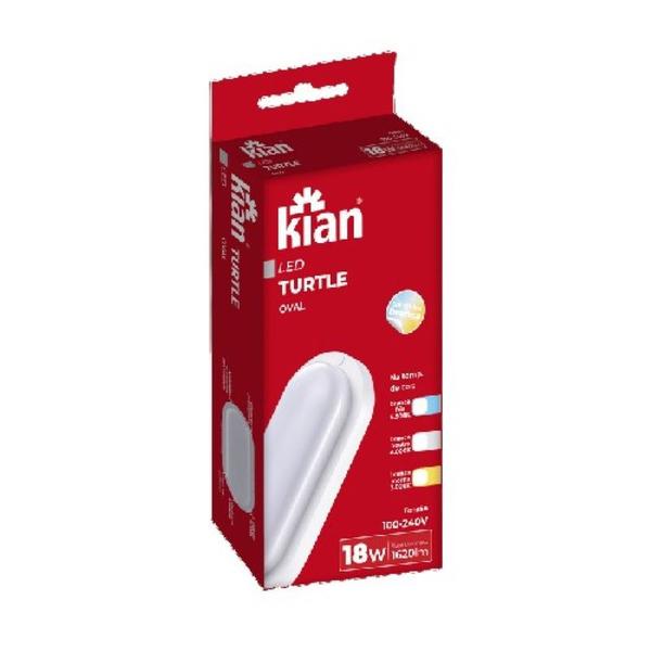 Imagem de KIT 6 Luminárias Led Tartaruga 18W Oval Branca Fria Bivolt