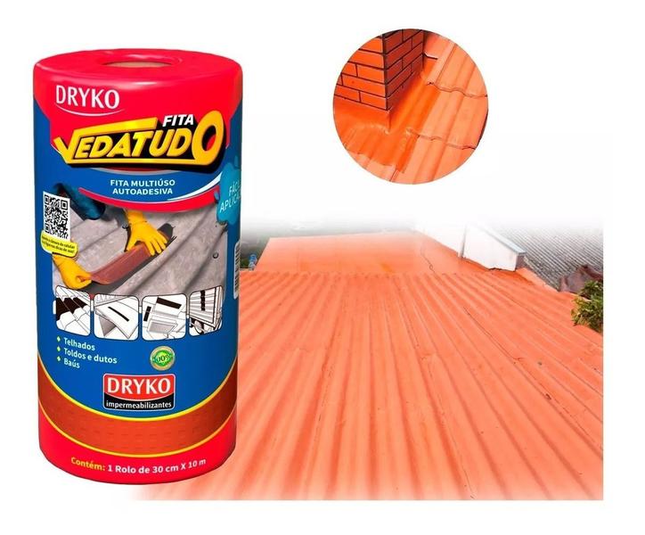 Imagem de Kit 6 Manta Adesiva Asfáltica Terracota Vedatudo 30cmx10m