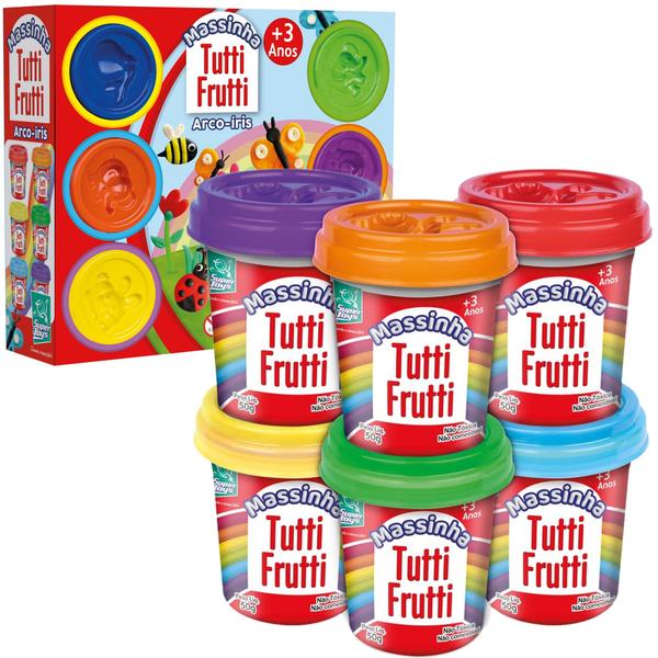 Imagem de Kit 6 Massinhas Tutti Frutti Arco Íris 300g - Super Toys