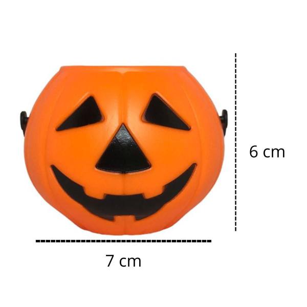 Imagem de Kit 6 Mini Baldinho Abóbora De Halloween Dia Das Bruxas