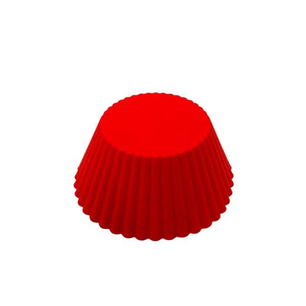 Imagem de Kit 6 Mini Formas de Silicone Cupcake Bolo Empadas Vermelhas