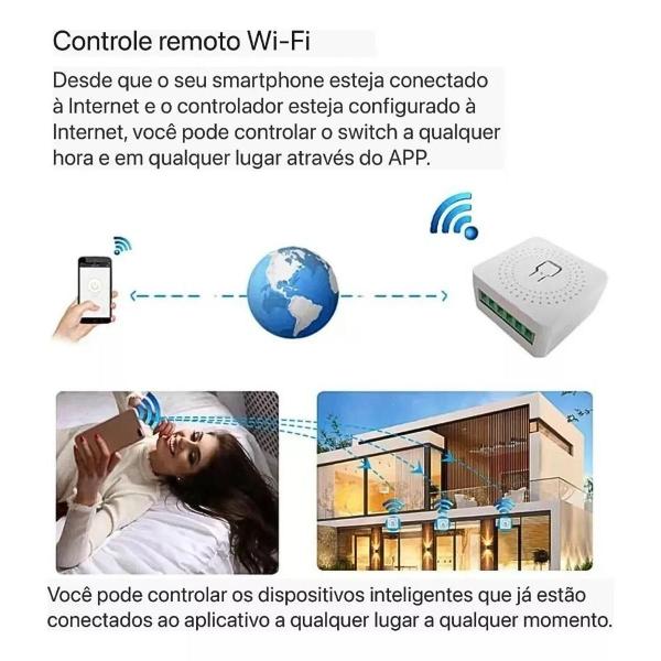 Imagem de Kit 6 Mini Interruptor Inteligente 16a Wifi Automação 