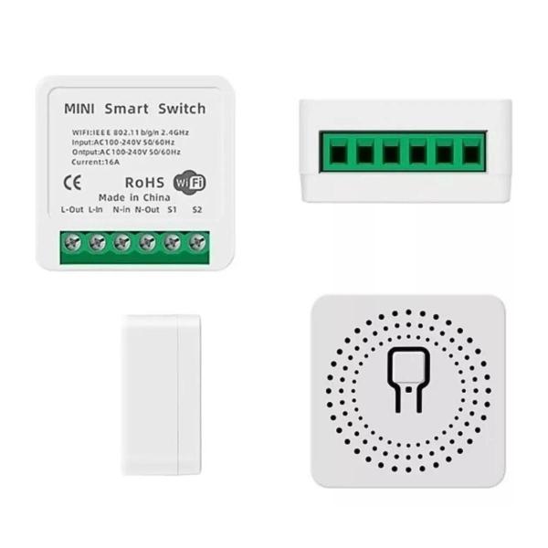 Imagem de Kit 6 Mini Interruptor Inteligente 16a Wifi Automação 