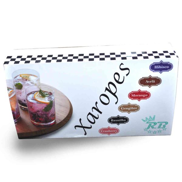 Kit 6 mini xaropes para gin tônica, drinks, sobremesas, sorvetes e cafés - Royal Bar Imagem de Kit 6 mini xaropes para gin tônica, drinks, sobremesas, sorvetes e cafés