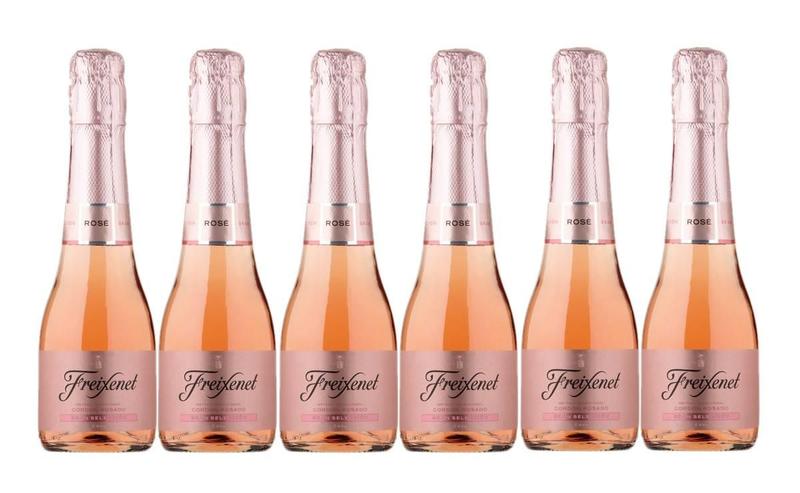 Kit 6 Miniatura Freixenet Cordón Rosado Brut 200ml Imagem de Kit 6 Miniatura Freixenet Cordón Rosado Brut 200ml