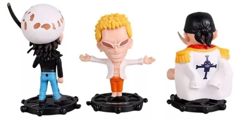 Imagem de Kit 6 miniaturas one piece luffy barba branca doflamingo 8 cm