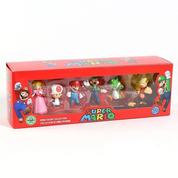 Imagem de Kit 6 Miniaturas Super Mario Com Mario, Luigi, Peach e Mais