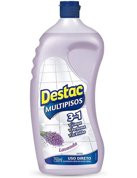 Imagem de Kit 6 Multipiso Destac 3em1 Lavanda 750ml Uso Direto Limpa