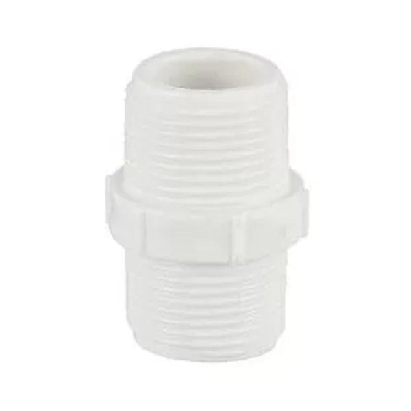 Imagem de Kit 6 Nipel Niple Emenda União 1/2 X 1/2 Pvc Branco Krona