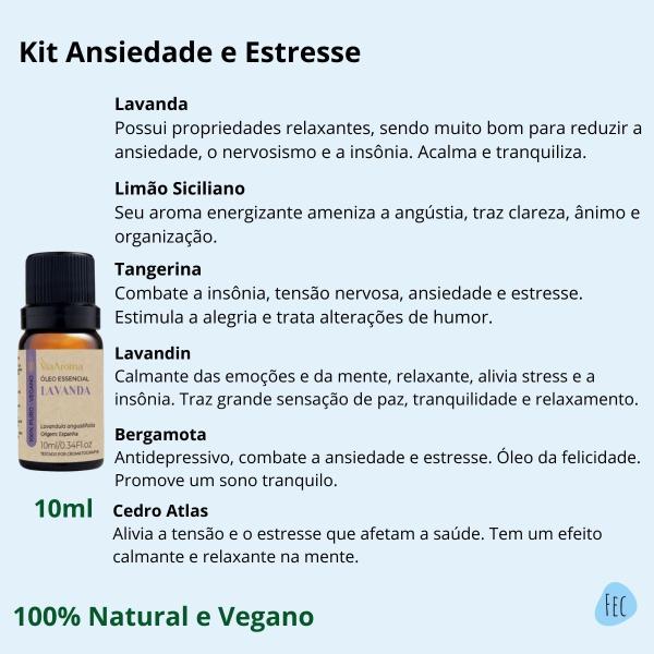 Imagem de Kit 6 Óleo Essencial Via Aroma Para Ansiedade e Estresse