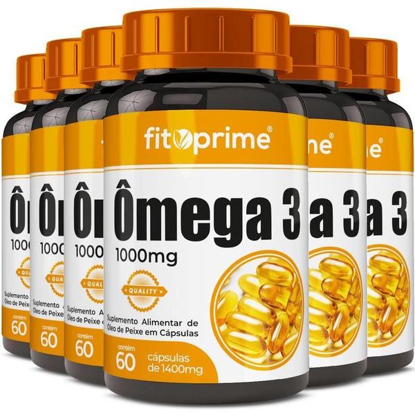 Imagem de Kit 6 Ômega 3 Óleo De Peixe 1000Mg Com 60 Cápsulas Fitoprime