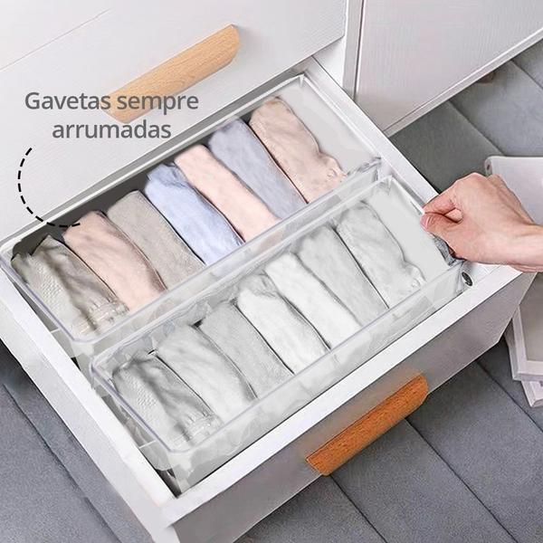 Imagem de Kit 6 Organizador Closet Transparente Acrilico Calcinhas Meias