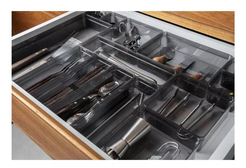 Imagem de Kit 6 Organizador De Gaveta Quarto Cozinha Modular Multiuso