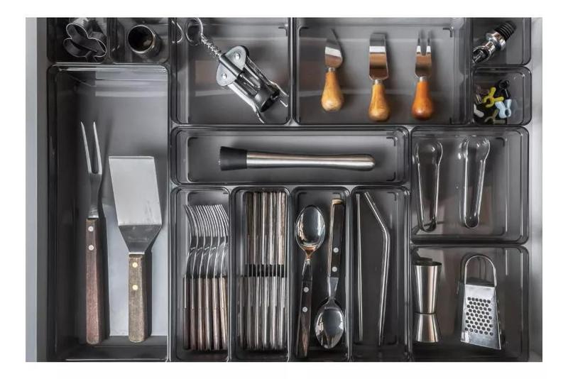 Imagem de Kit 6 Organizador De Gaveta Quarto Cozinha Modular Multiuso