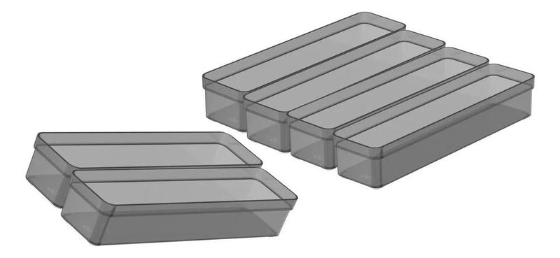 Imagem de Kit 6 Organizador De Gaveta Quarto Cozinha Modular Multiuso