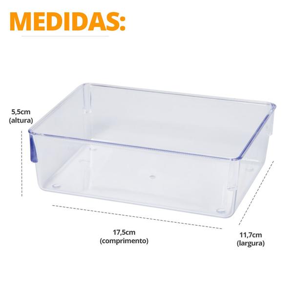 Imagem de Kit 6 Organizador Multiuso Cristal Geladeira Verduras Alimentos