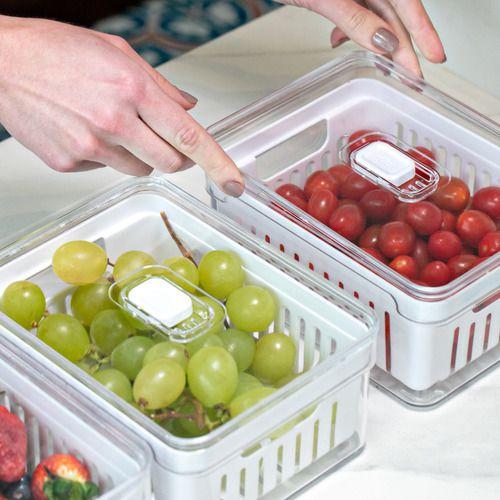 Imagem de Kit 6 Organizadores Clear Fresh 2,2l Com Cesto Legumes Fruta