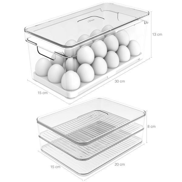 Imagem de Kit 6 Organizadores De Geladeira Clear Fresh Porta Frutas Legumes Porta Frios E Porta Ovos OU