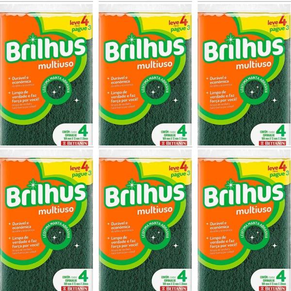 Kit 6 Pacotes de Esponja Bettanin Brilhus - Leve 24 Unidades por Preço de 18 Imagem de Kit 6 Pacotes de Esponja Bettanin Brilhus - Leve 24 Unidades por Preço de 18