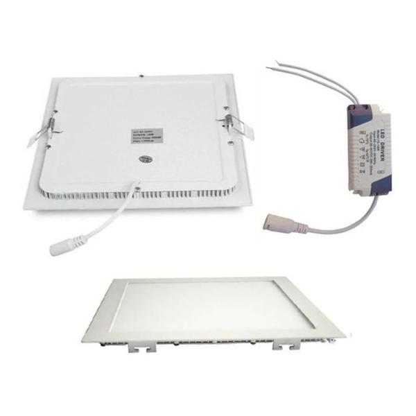 Imagem de Kit 6 Painel Plafon LED 6w Quadrado Embutir Branco Frio Luminária 204