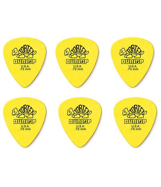 Imagem de KIT 6 Palheta Dunlop Tortex 0,73 mm guitarra 418R AMARELA