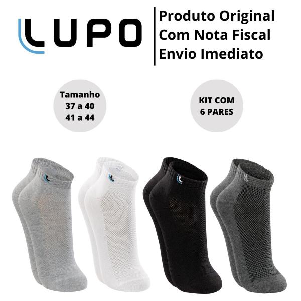 Imagem de Kit 6 Pares Meia Meias Lupo Cano Curto Médio Algodão Masculina Original 3225