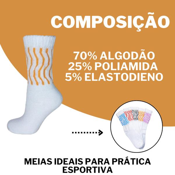 Kit 6 Pares Meião Academia Aeróbica Frisada Fitness Feminina Algodão Adulto - Ferreira Imagem de Kit 6 Pares Meião Academia Aeróbica Frisada Fitness Feminina Algodão Adulto