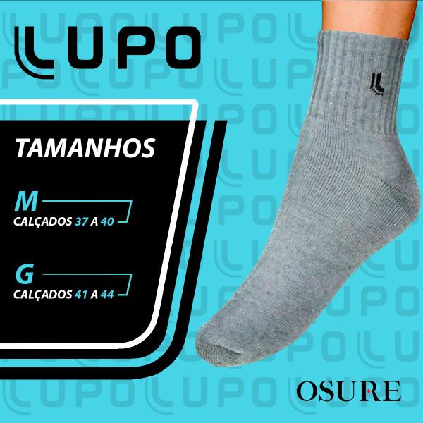 Imagem de Kit 6 Pares Meias Lupo Original Masculina Algodão Cano Médio Alto Longo Atacado Academia Esportiva