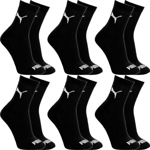 Kit 6 Pares Meias Puma Cano Médio Alto Algodão Meia Adulto Masculino Feminino Academia Ori...